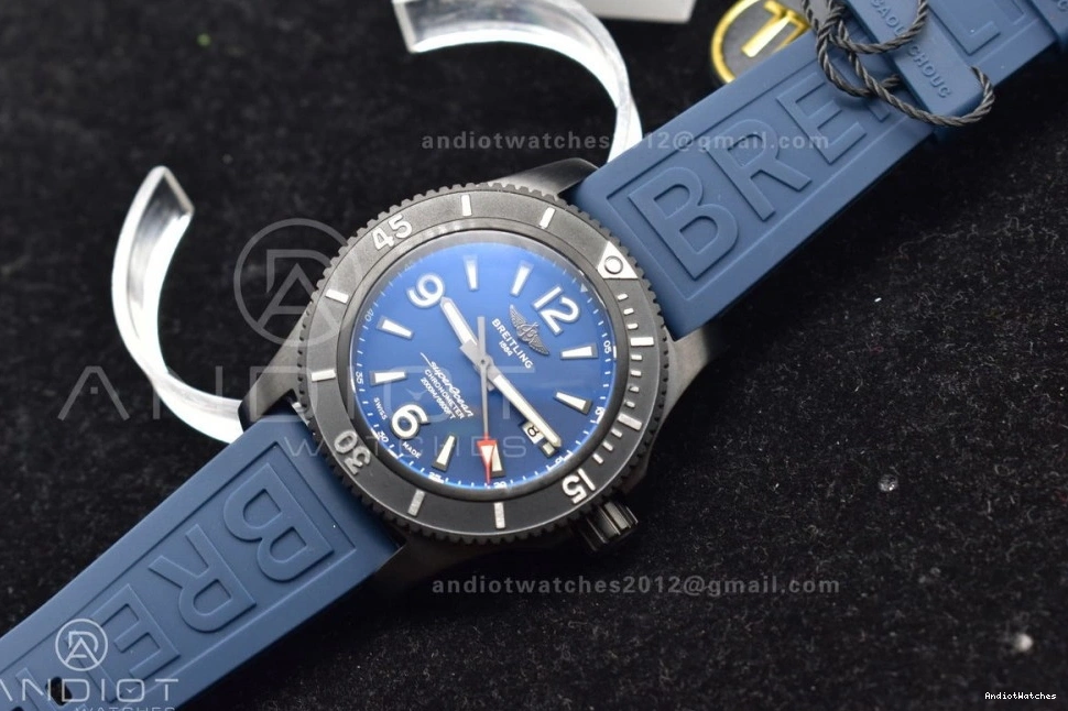1170 TF Bezel On Best Edition 44 Rubber Strap Lightweight 1:1 A Superocean Black Automatic Black Blue Dial 0104